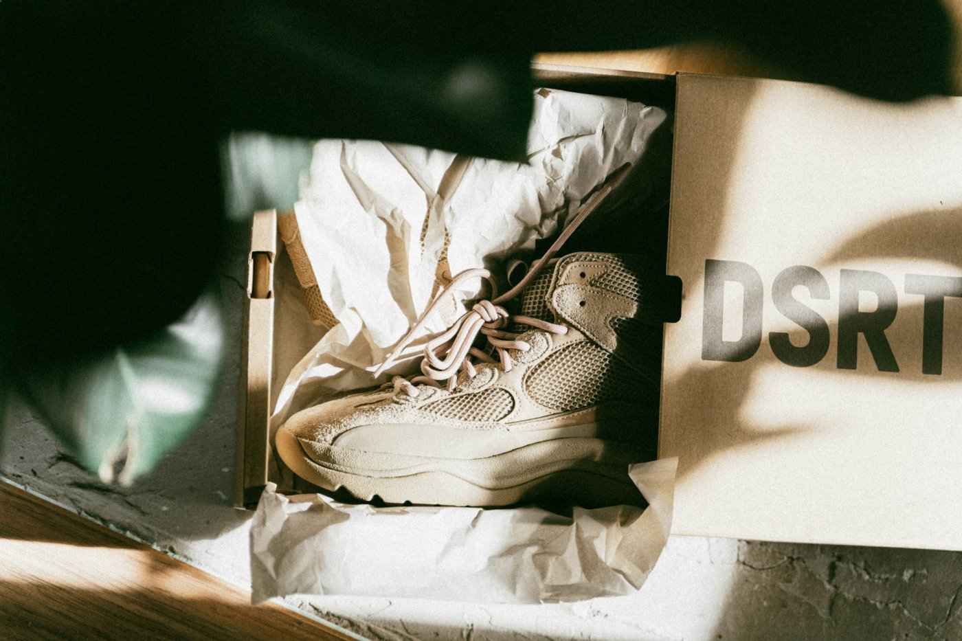 Footwear in a shoe box — place one sealed C304 anti mold bag with the shoes during normal packing